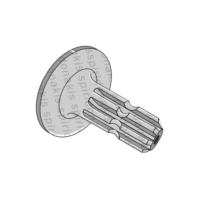 PTO Shaft Male with Flange 1''-3/8 z6 Φ.120 without Holes