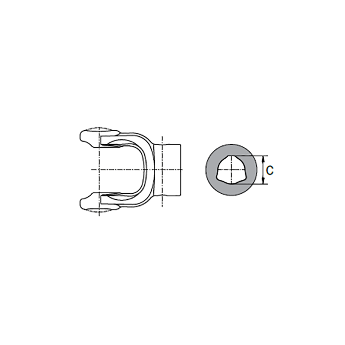 Internal Yoke with Round Tube Wide Angel No4 27x74,6 AMA 