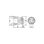 Splined Yoke with Quick Release 5720S0451 S0 42x130 1-3/4'' z6 Bondioli & Pavesi