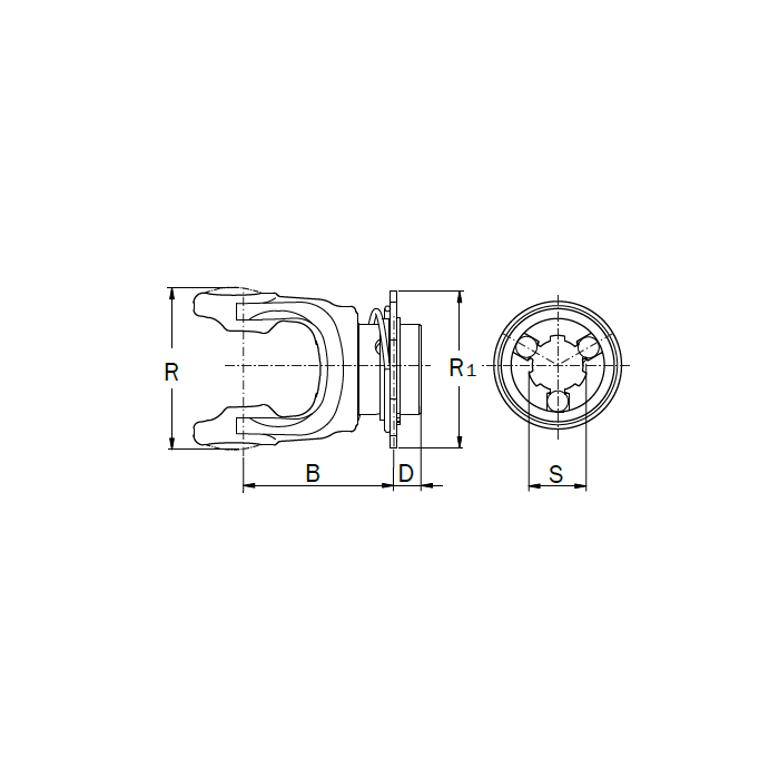 Δίχαλο Καρρέ Άξονα 5720S3751 S0 42x130 Ταχείας 1-3/8'' z21 Bondioli & Pavesi