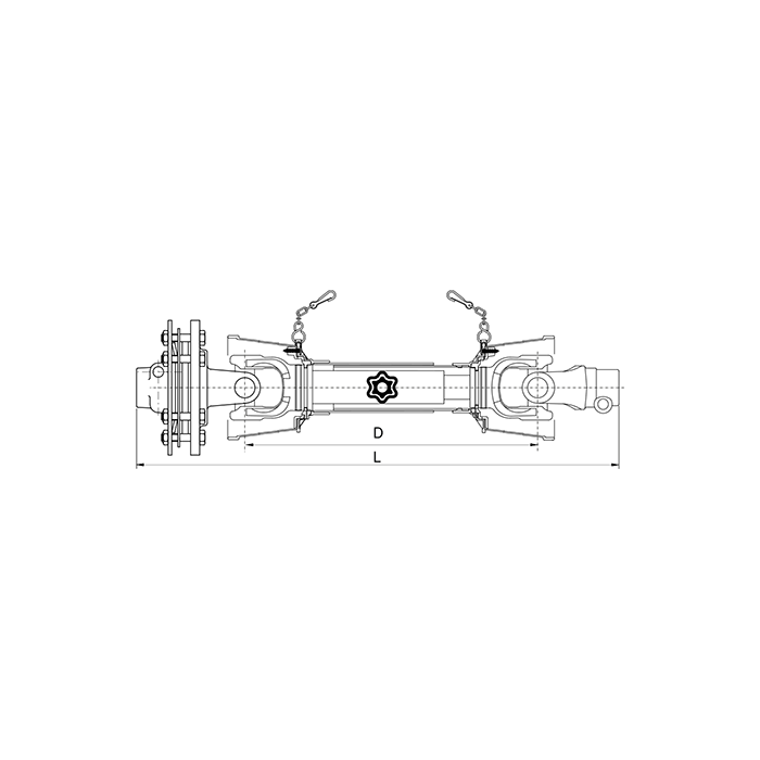 Triangular PTO Shaft + LF2 (1-3/4'' z6) 35x94 with Protection Binacchi Triangular PTO Shaft + LF2 (1-3/4'' z6) 35x94 with Protection Binacchi
