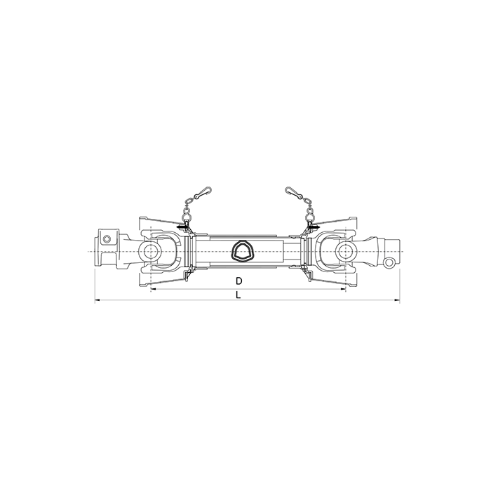 Τριγωνικός Άξονας με Δίχαλο S64 1-3/4''z6 D=810mm/95HP/35x106,5 Binacchi
