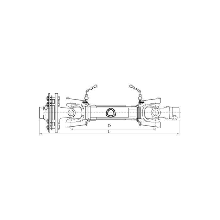 Τριγωνικός Άξονας με Κάλυμμα και Συμπλέκτη LF1 1-3/8''z6 D=610mm/64HP/30,2x92 Binacchi