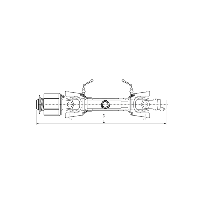 Τριγωνικός Άξονας με Κάλυμμα κια Καστάνια LN3 1-3/8''z6 D=910mm/47HP/30,2x80 Binacchi