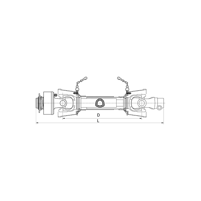 Τριγωνικός Άξονας με Κάλυμμα και Ρολίπ RL1 1-3/8''z6 D=810mm/21HP/23,8x61,3 Binacchi