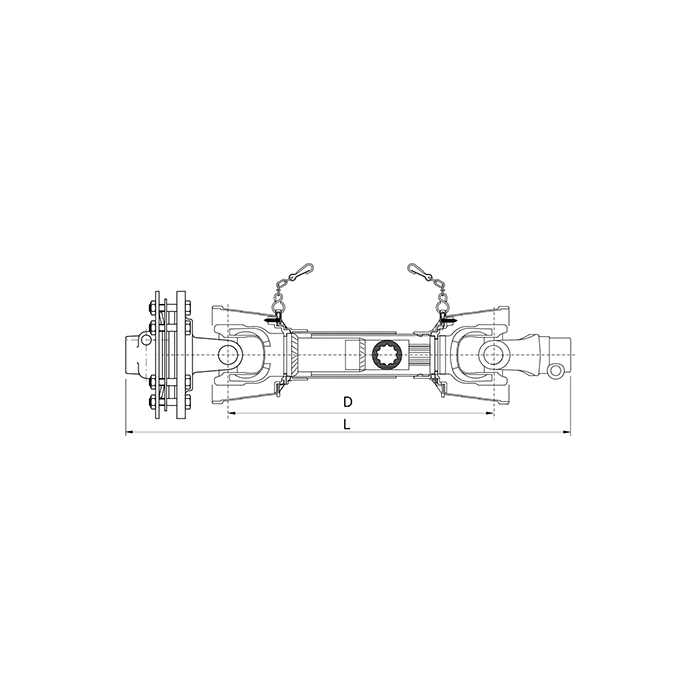 Πολύσφηνος Άξονας με Συμπλέκτη LV4 1-3/4''z6 L.800/95HP/35x106,5 Binacchi