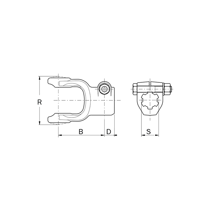 Δίχαλο Καρρέ Άξονα με Βίδα 0800204C56 23,8x61,3 1-1/8''z6 Binacchi 