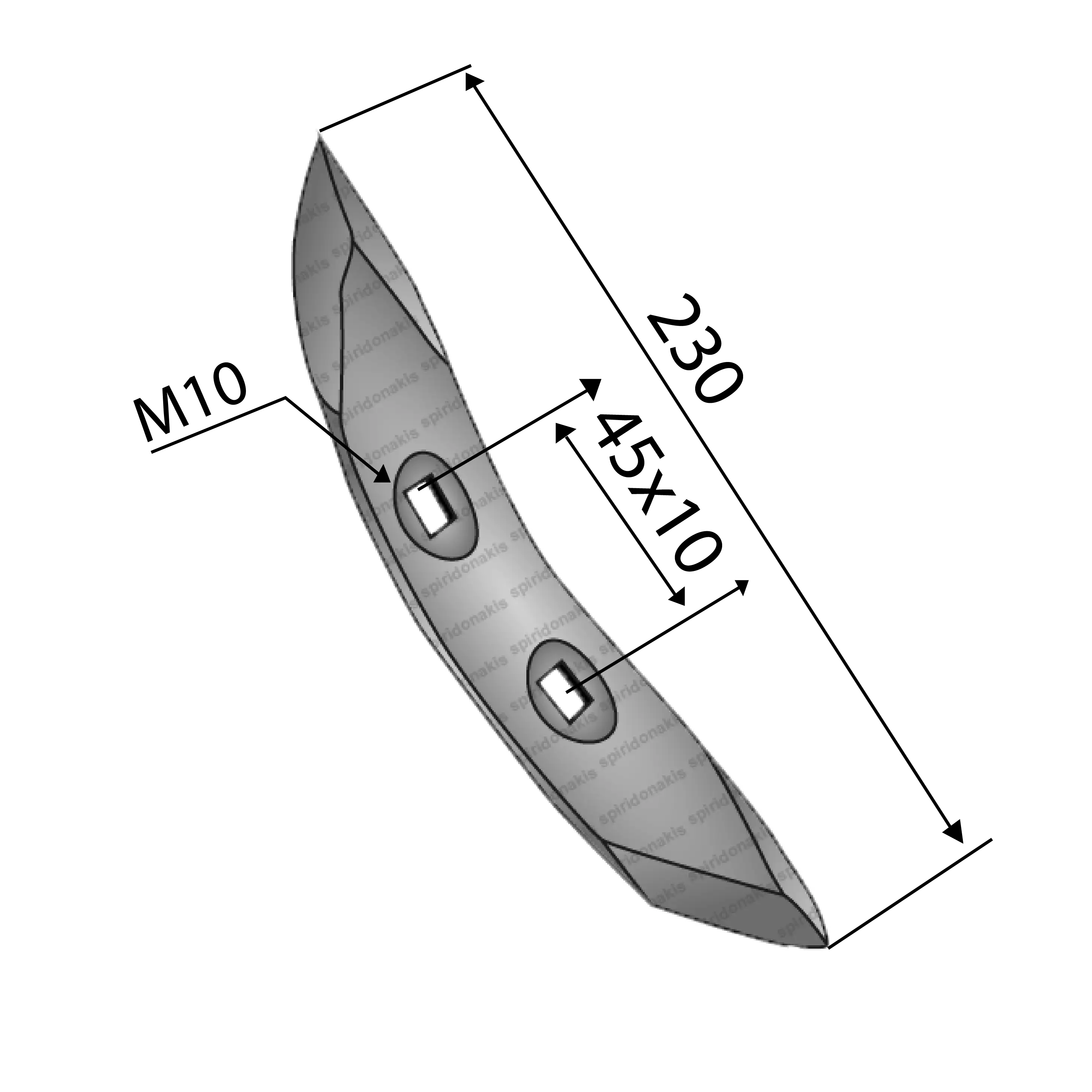 Balestra Cultivator Reversible Point 45x10x230 AGT