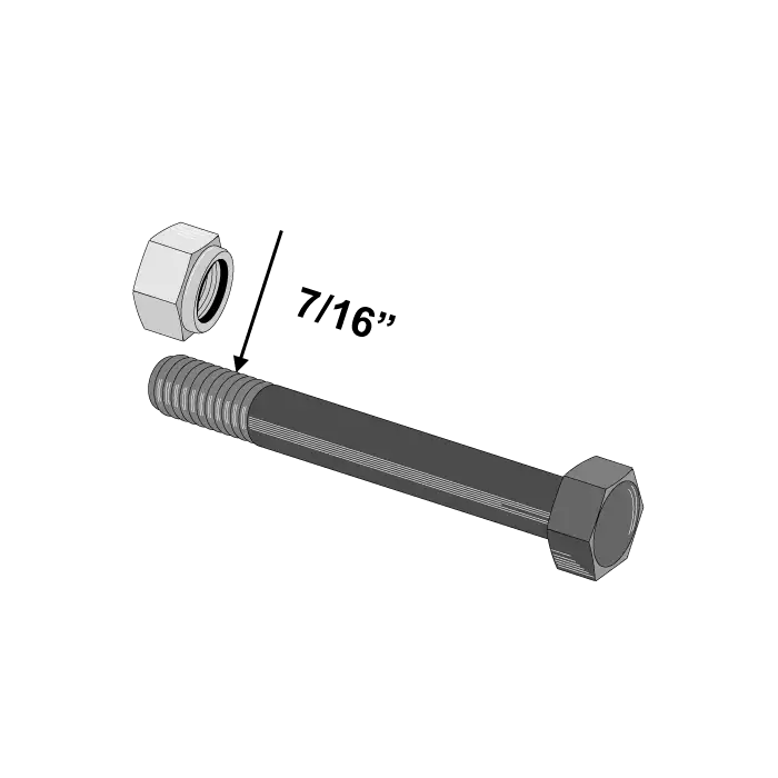 Mulcher Bolt 7/16x3 1/4(76.20) with Safety Nut