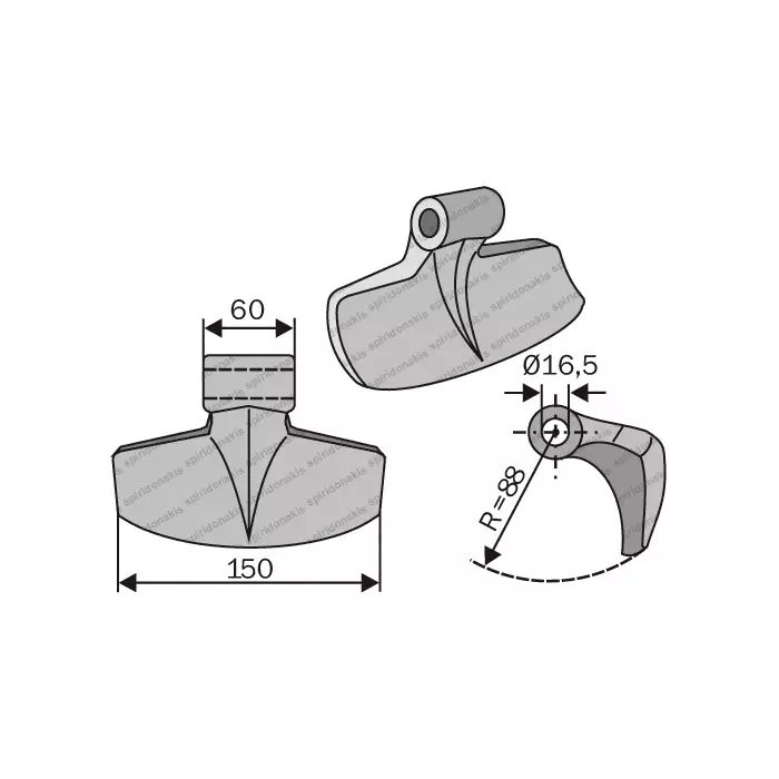 Mulcher Hammer RM11 Ø16,5 Mulcher Hammer RM11 Ø16,5