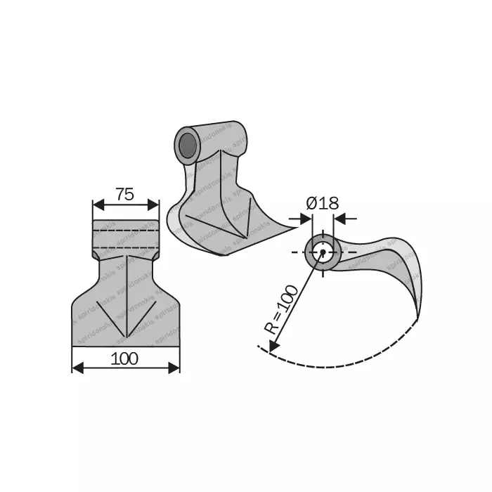 Mulcher Hammer RM36 Ø18,5 SABA