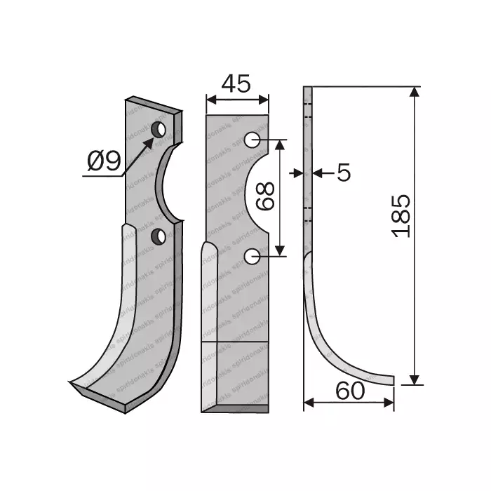 Rotary Cultivator Blade Benassi 45x5