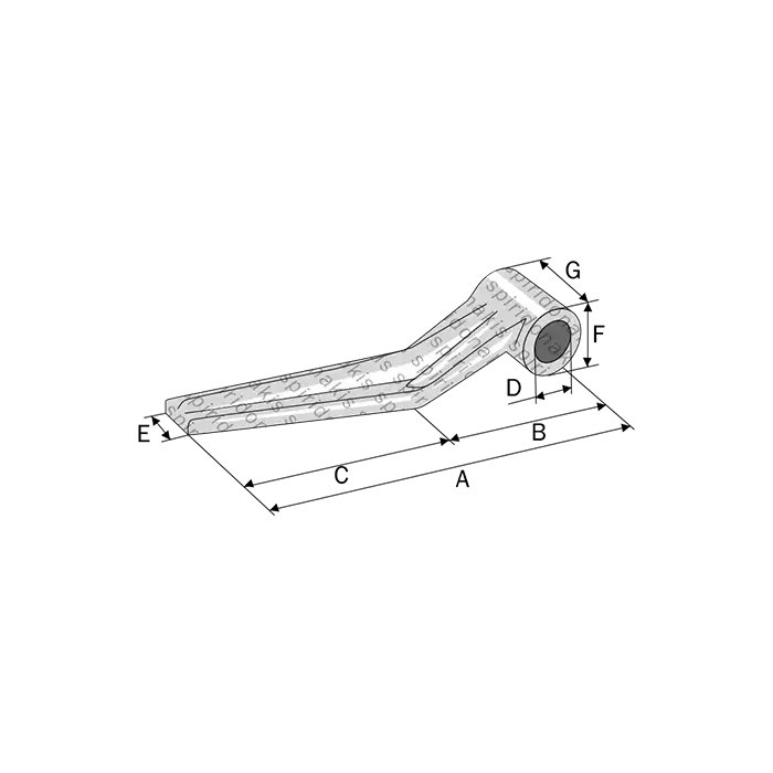 Hinge with nerve 170x42 Φ17 standard
