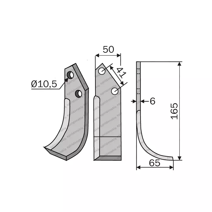 Rotary Cultivator Blade Diana 50x5 Rotary Cultivator Blade Diana 50x5