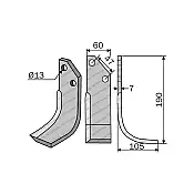 Rotary Cultivator Blade Ferrari 60x6 Rotary Cultivator Blade Ferrari 60x6